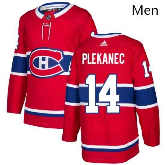 Mens Adidas Montreal Canadiens 14 Tomas Plekanec Authentic Red Home NHL Jersey
